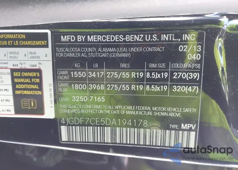 2013 Mercedes-Benz Gl 450 4Matic из США, поврежденный, VIN 4JGDF7CE5DA194178